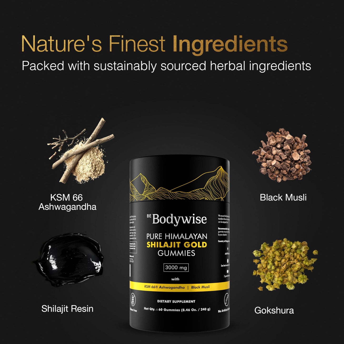 Bodywise Pure Himalayan Shilajit Gummies Gold
