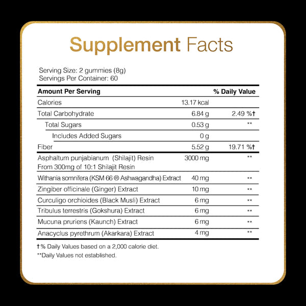 Bodywise Pure Himalayan Shilajit Gummies Gold